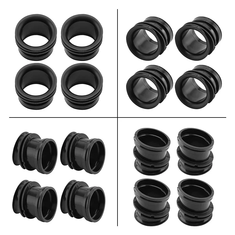For Kawasaki ZL 600 ZR 550 ZR 750 Zephyr 4 Pcs Motorcycle Carburetor Joint Air Cleaner Intake Airbox Rubber Boots Black