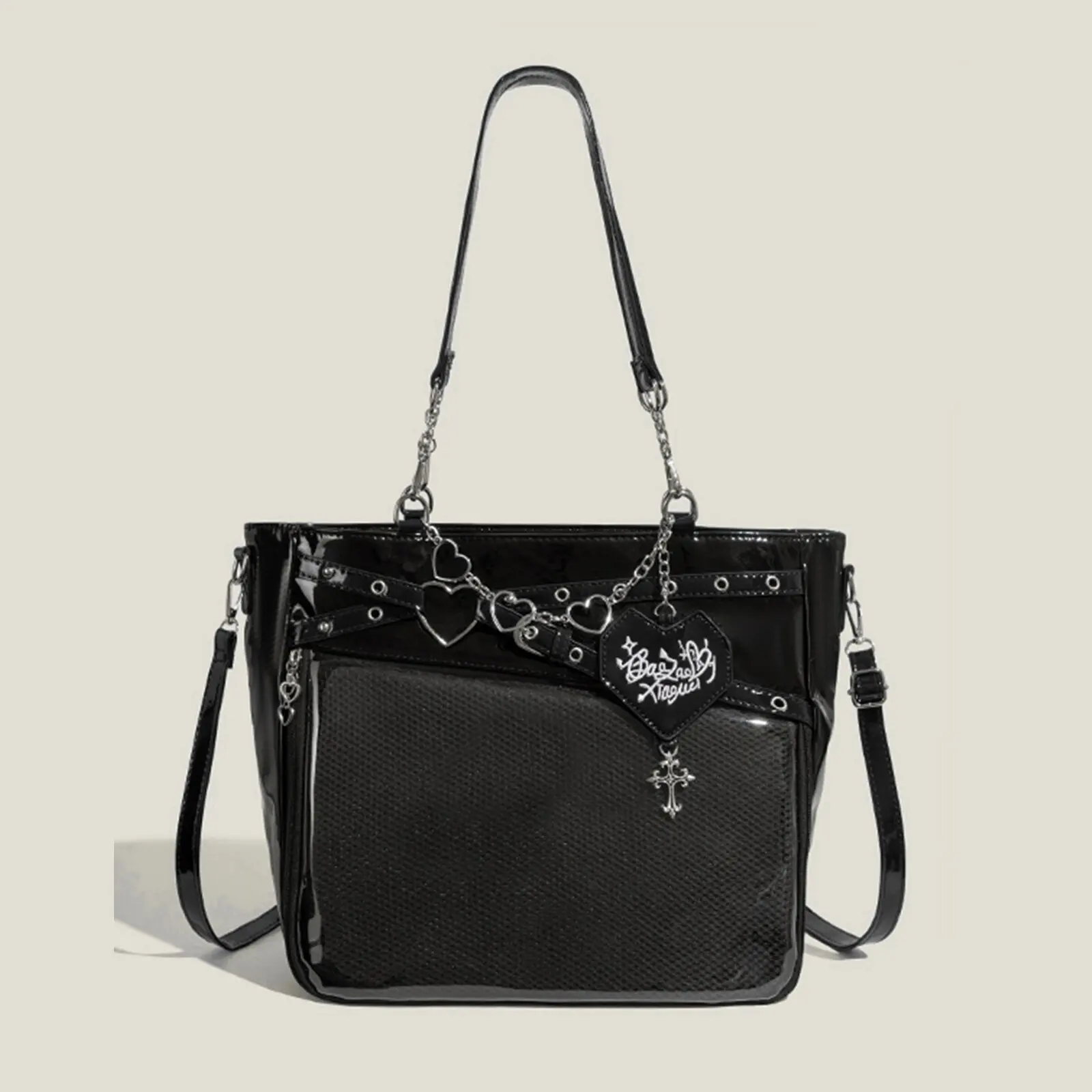 Neue große Kapazität Hot Girl Pain Bag transparente Schmerzschicht Herzschlag Flugbahn Umhängetasche Liebe Kette Umhängetasche – Detail 10
