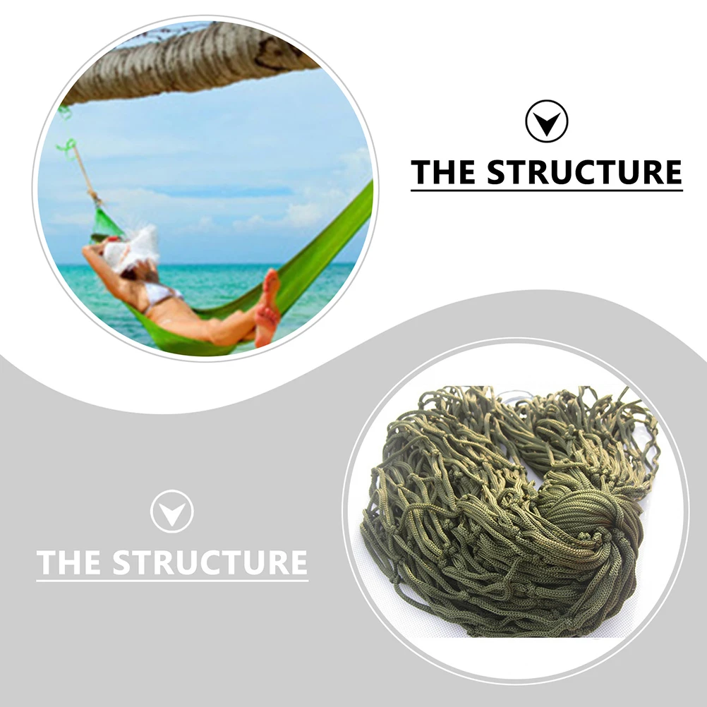 

2Pcs Hammock Thickened Nylon Rope Mesh Camping Swing Bed Hanging Nap Portable Travel Sleeping Outdoor Leisure Furniture