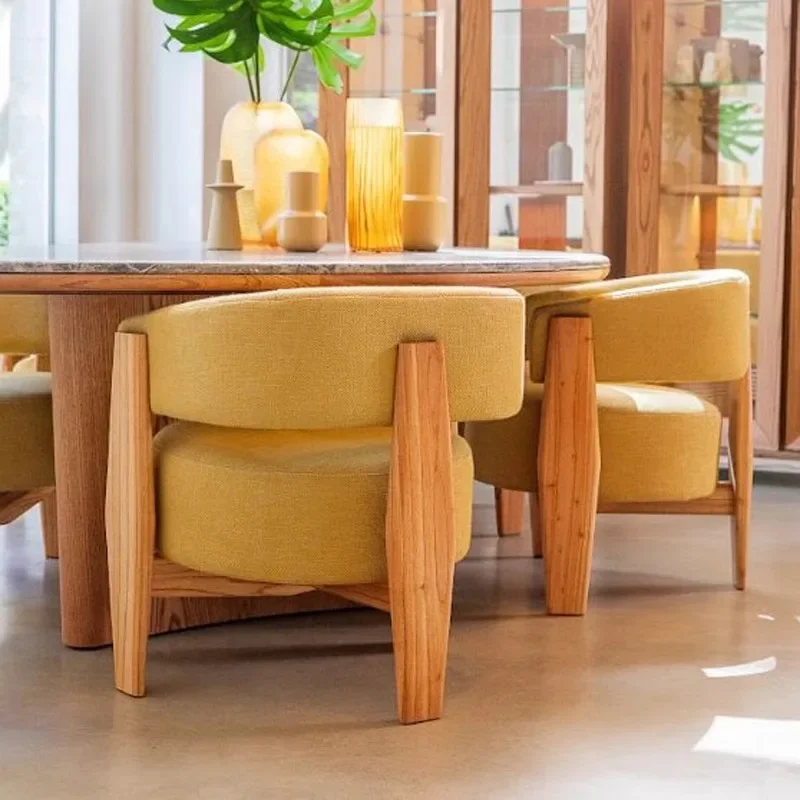 Nordic solid wood single sofa chair