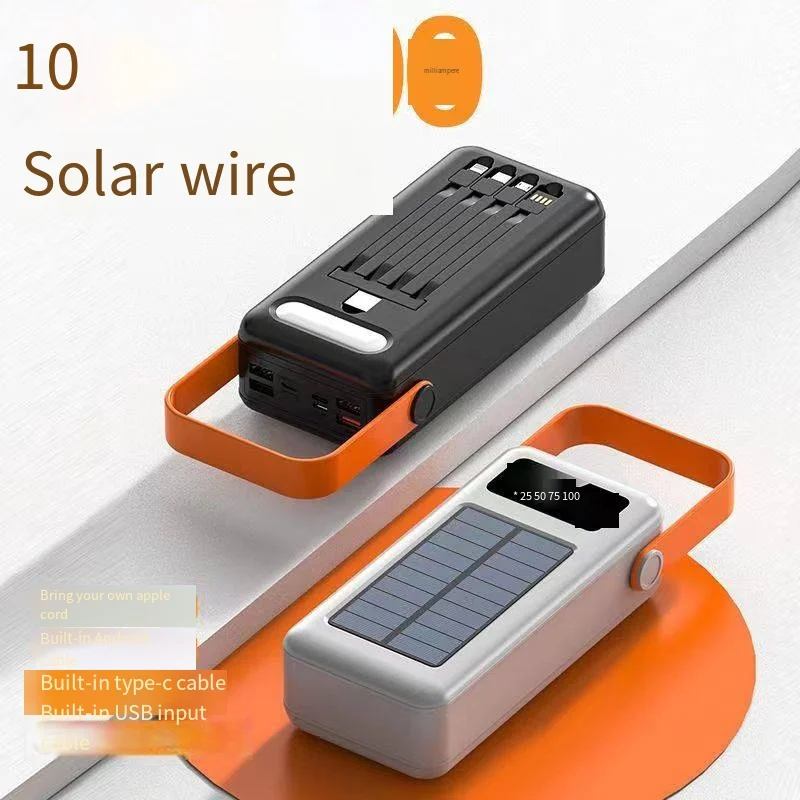 

Outdoor camping charging treasure 100000 ma solar power large capacity stall takeout mobile power mobile phone universal