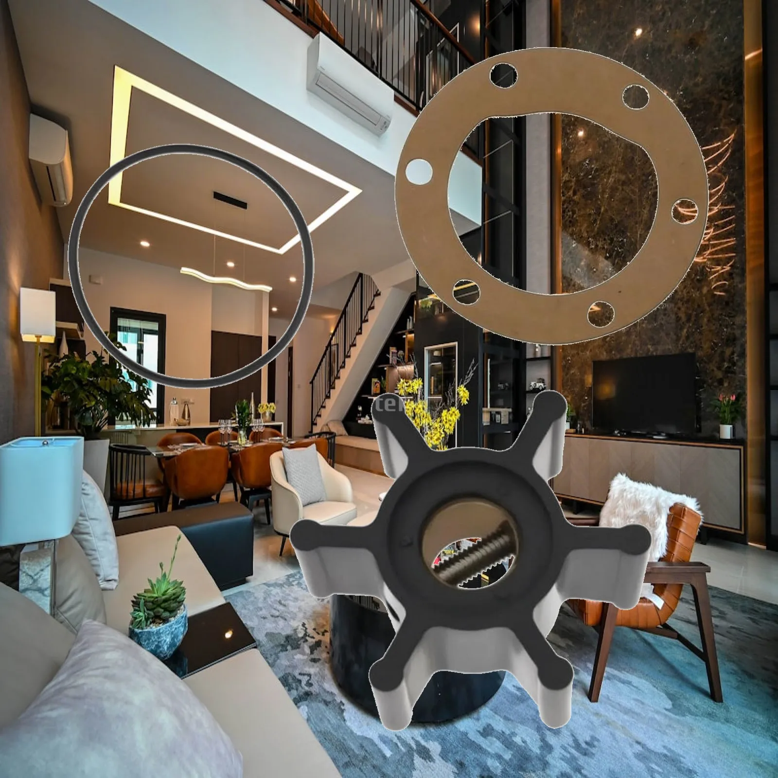 Generator Cooling System Impeller Kit for Northern Lights M673L2 M673LD3 with Gasket and O Ring Seal