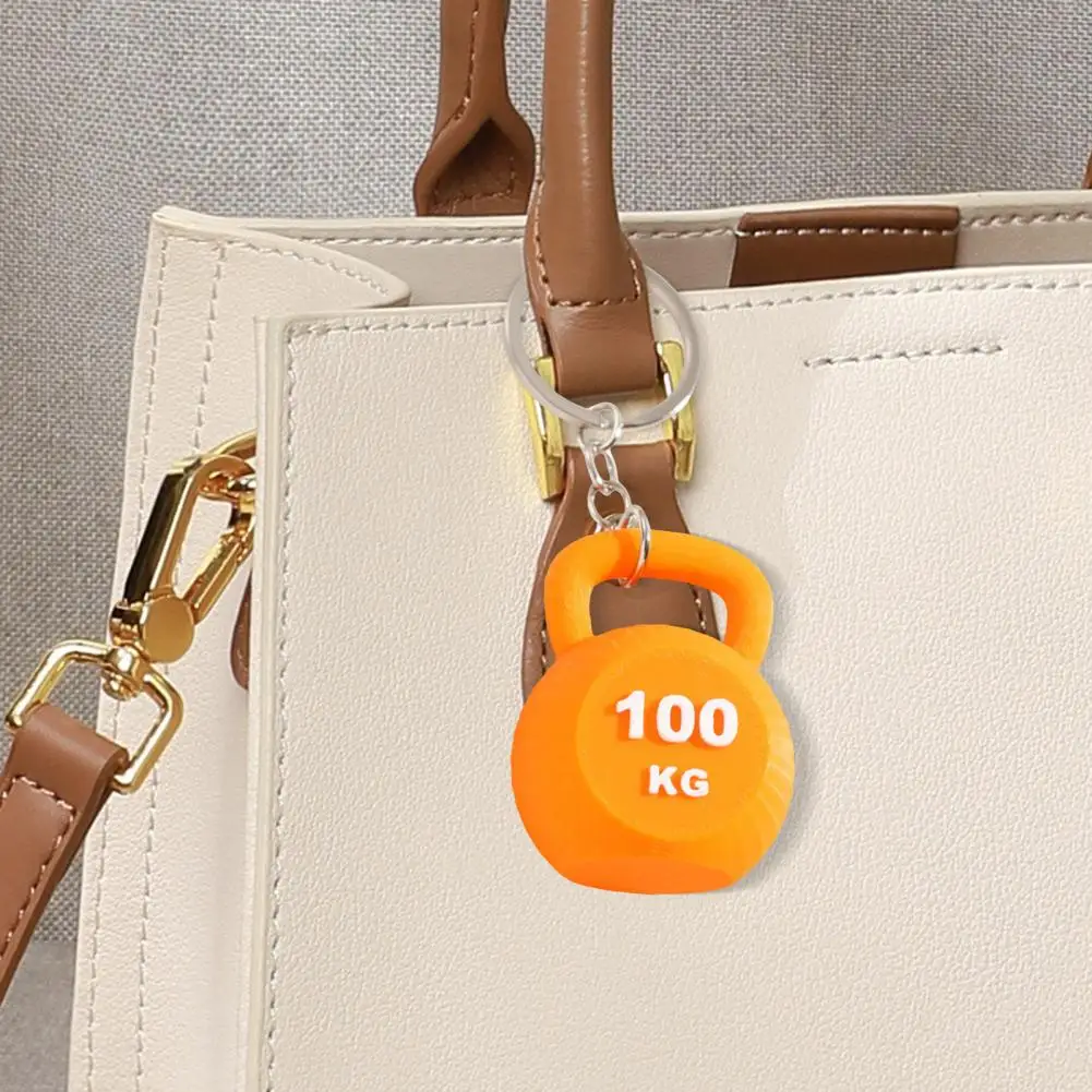 Sporty Couple Gift Mini Kettlebell Keychain Pendant Sports Style Fitness Keyring Imitation Weightlifting Accessory for Backpack