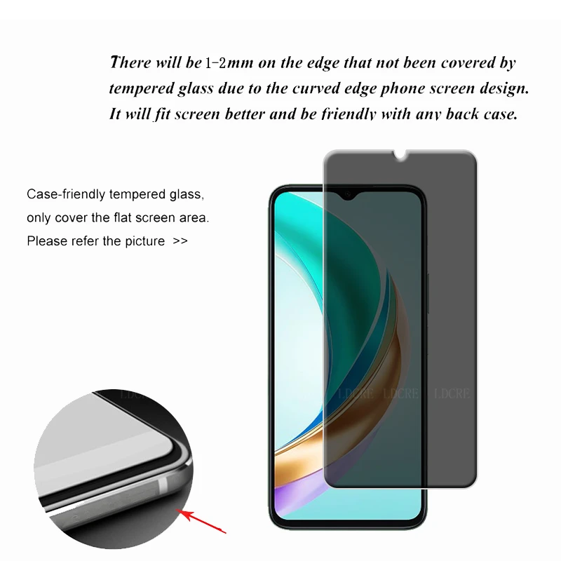 4Pcs For Honor X6B Glass For Huawei Honor X6B Screen Protector Protective Anti-Spy Privacy Cover Glue Tempered Glass Honor X6B