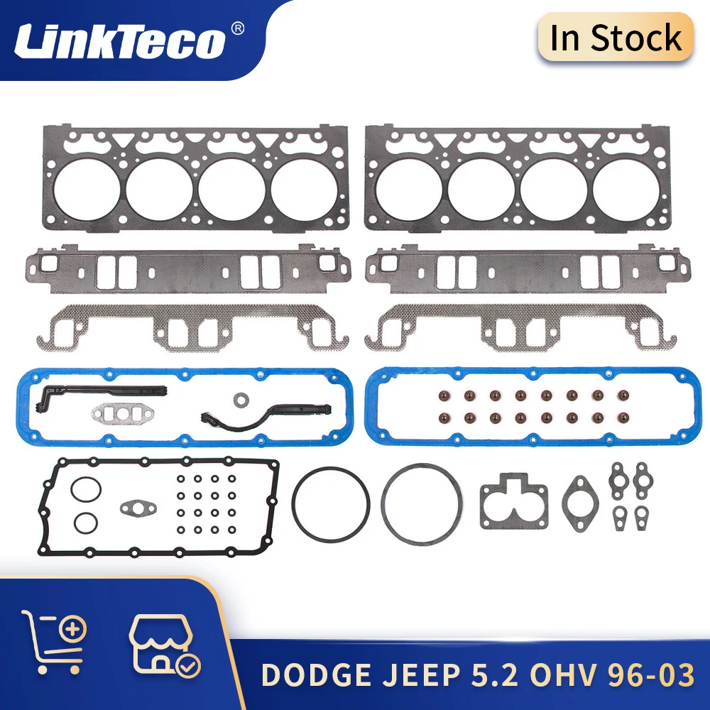 Engine Part Cylinder Head Gasket Set 5.2L Fit 92-03 Dodge Dakota Durango RAM Jeep GRAND CHEROKEE 5.2 L OHV 318Cu Valve Cover Kit