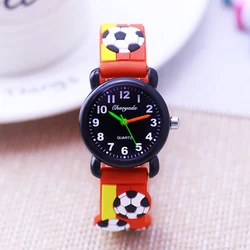 Relojes de silicona de fútbol para niños y niñas, bonitos y geniales, para niños pequeños, estudiantes, aprenden el tiempo, regalos de cumpleaños simples de 3 a 12 años, novedad de 2024