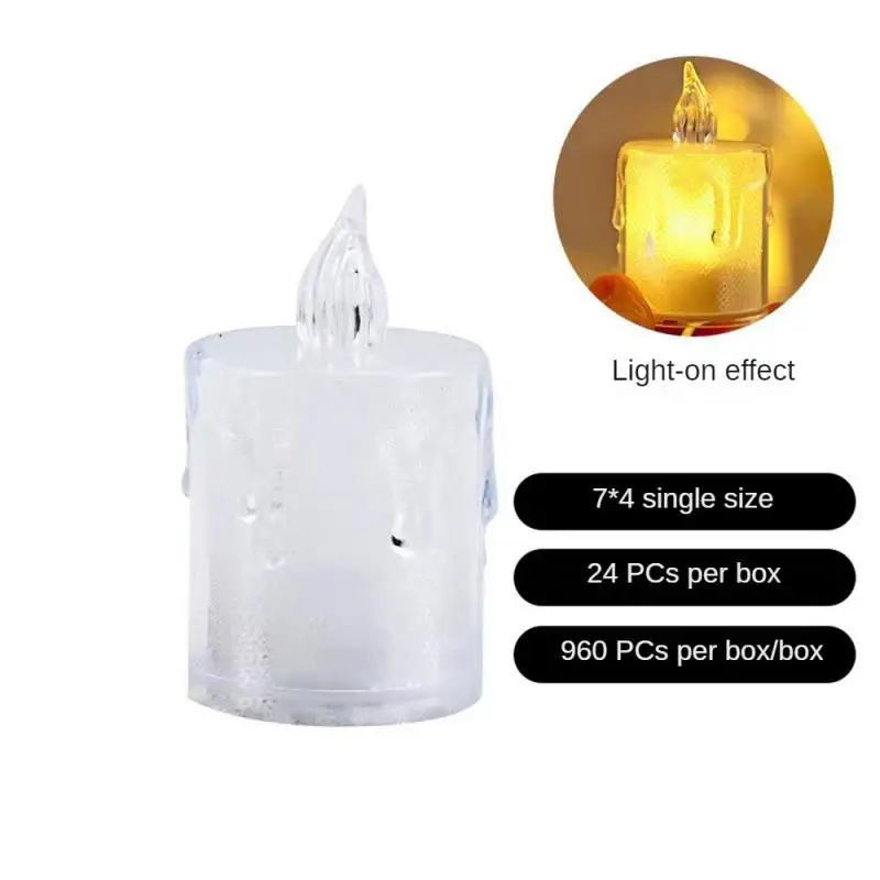 Led Candles Light Flameless Candle Plastic Pillar Flickering Candle Night Light Home Party Ramadan Wedding Xmas Decor