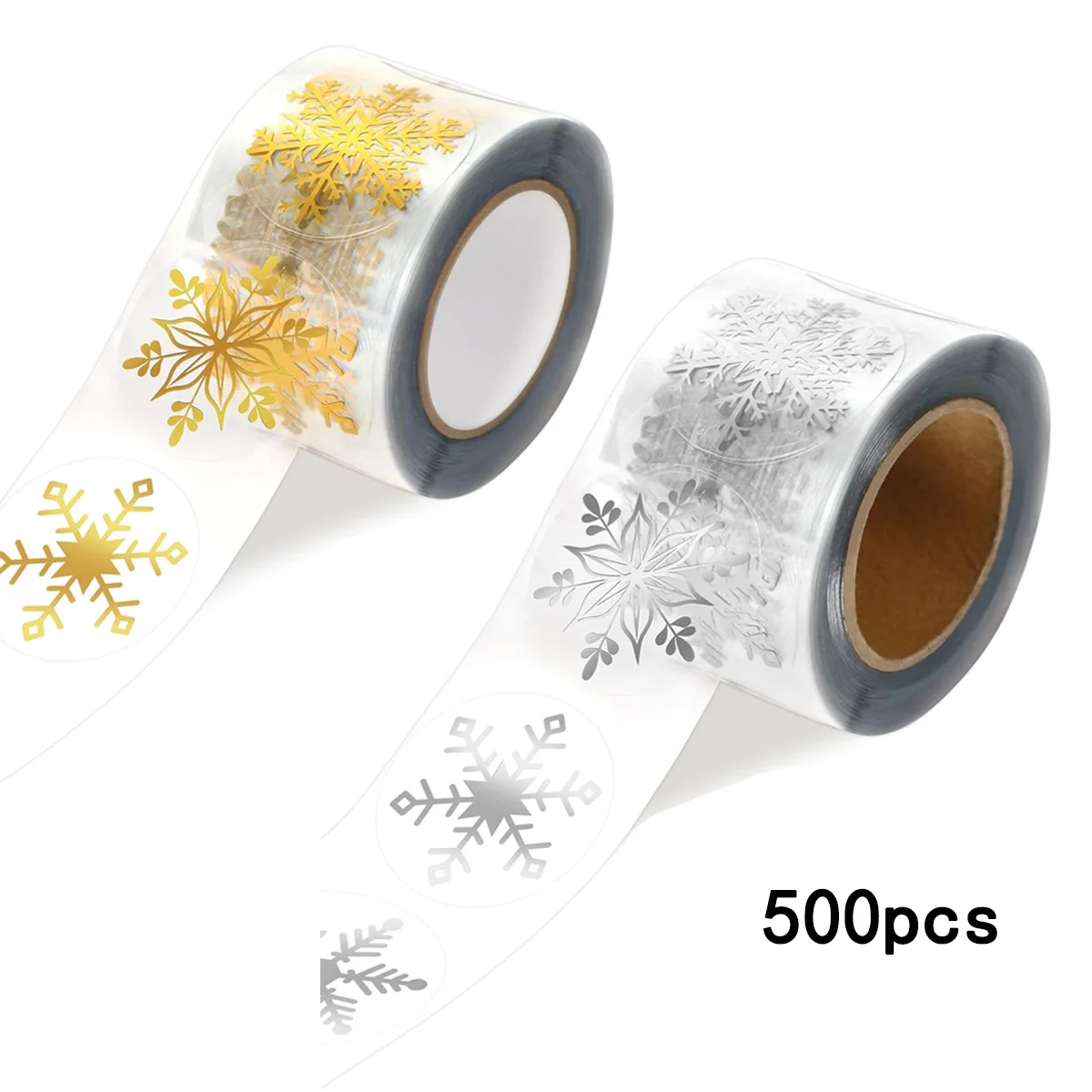 500pcs Clean Golden Snowflakes Christmas Stickers Party Christmas Gift Wrapping Label Scrapbook Cute Stationery Stickers