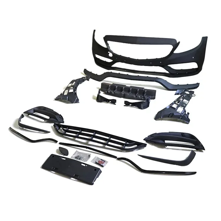 

Suitable for Mercedes-Benz C-Class Surround W205 Modified 19 C63S Front and rear bar side skirt AMG rear lip surround kit