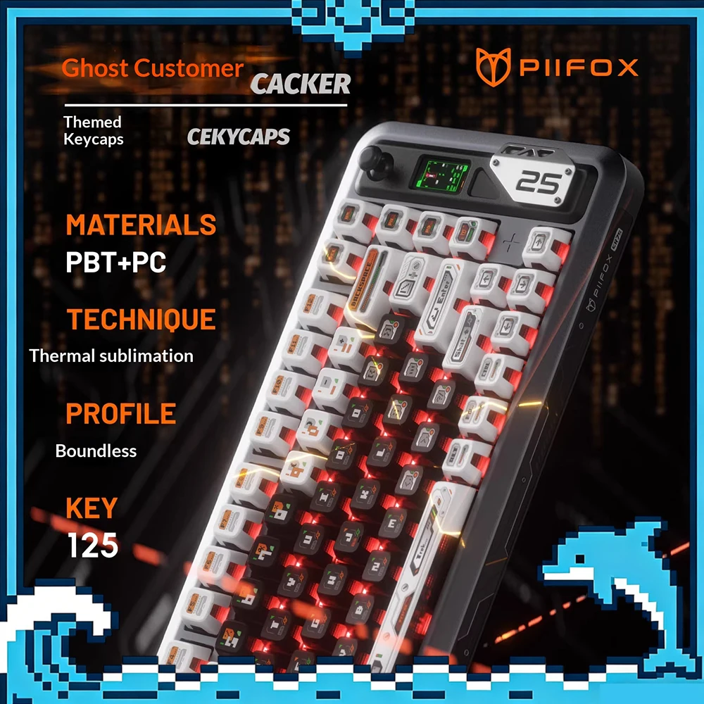 

PIIFOX YUHK-KC PC Keycaps Thermal Sublimation Personality Keyboard Keycaps Wear And Oil Resistance PBT Unbounded PC Accessories