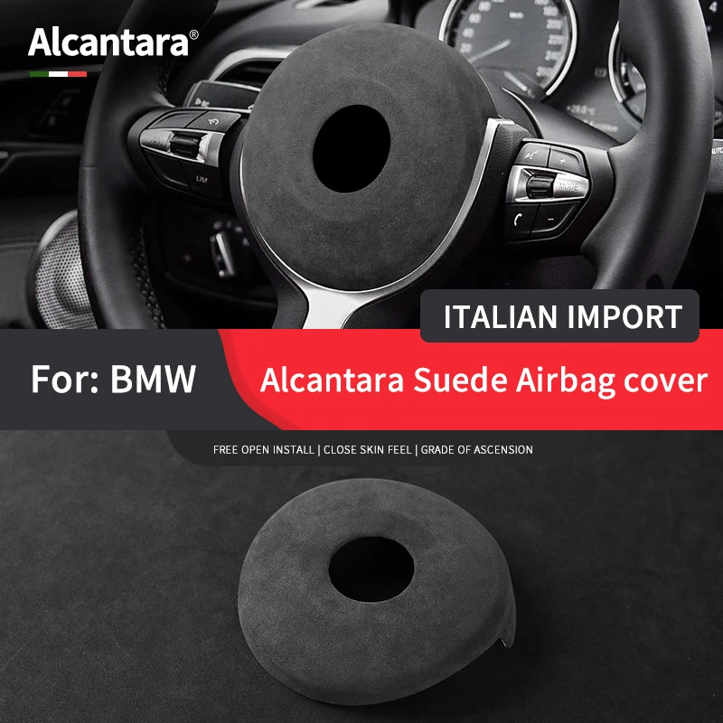 for BMW Alcantara steering wheel cover F20 F21 F30 F32 F chassis 1/3/4 series suede airbag cover high-end interior modification