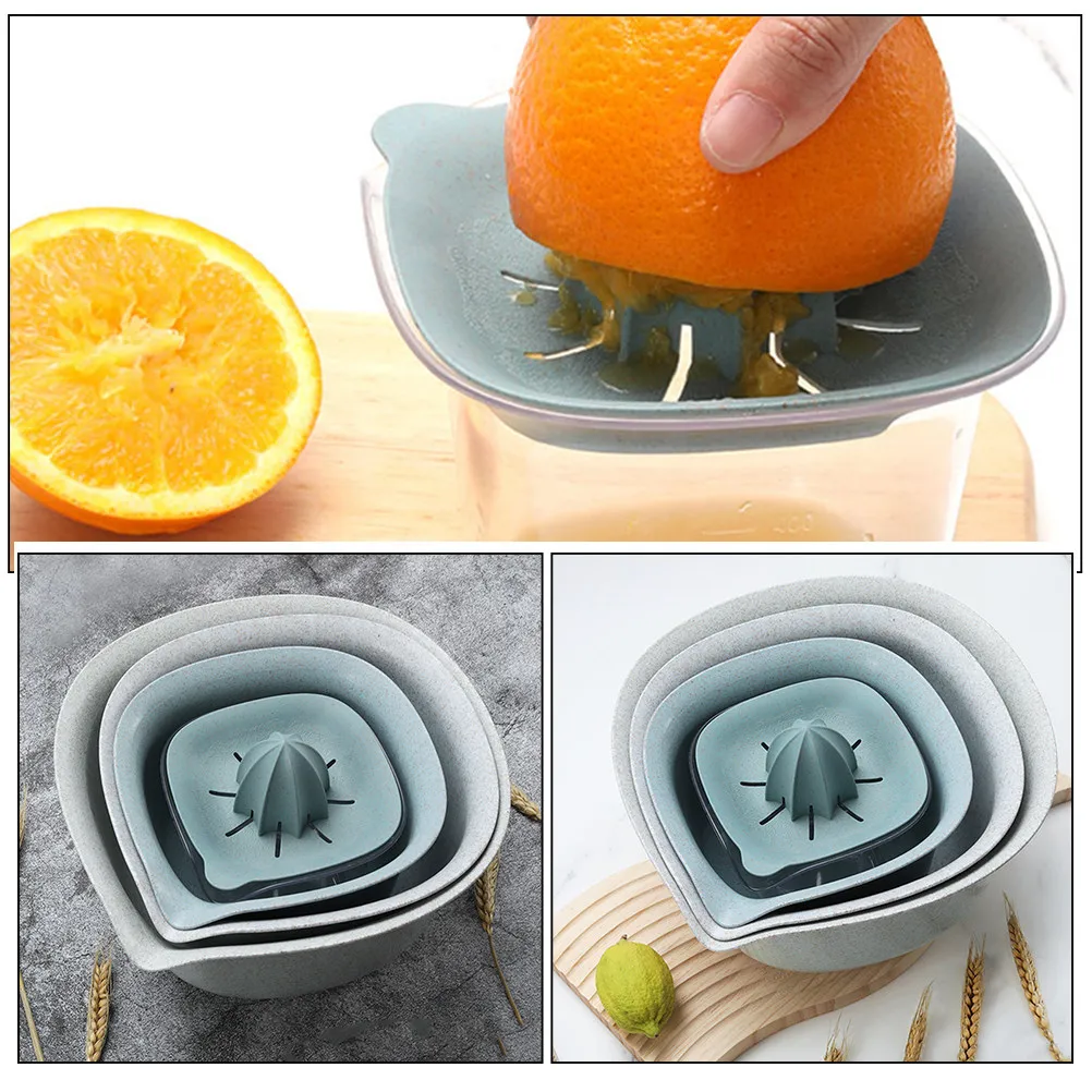 

Набор из 1-го комплекта: Многофункциональная ручная соковыжималка для цитрусовых и лимонов, нескользящая салатница, кухонный инструмент, легко моется