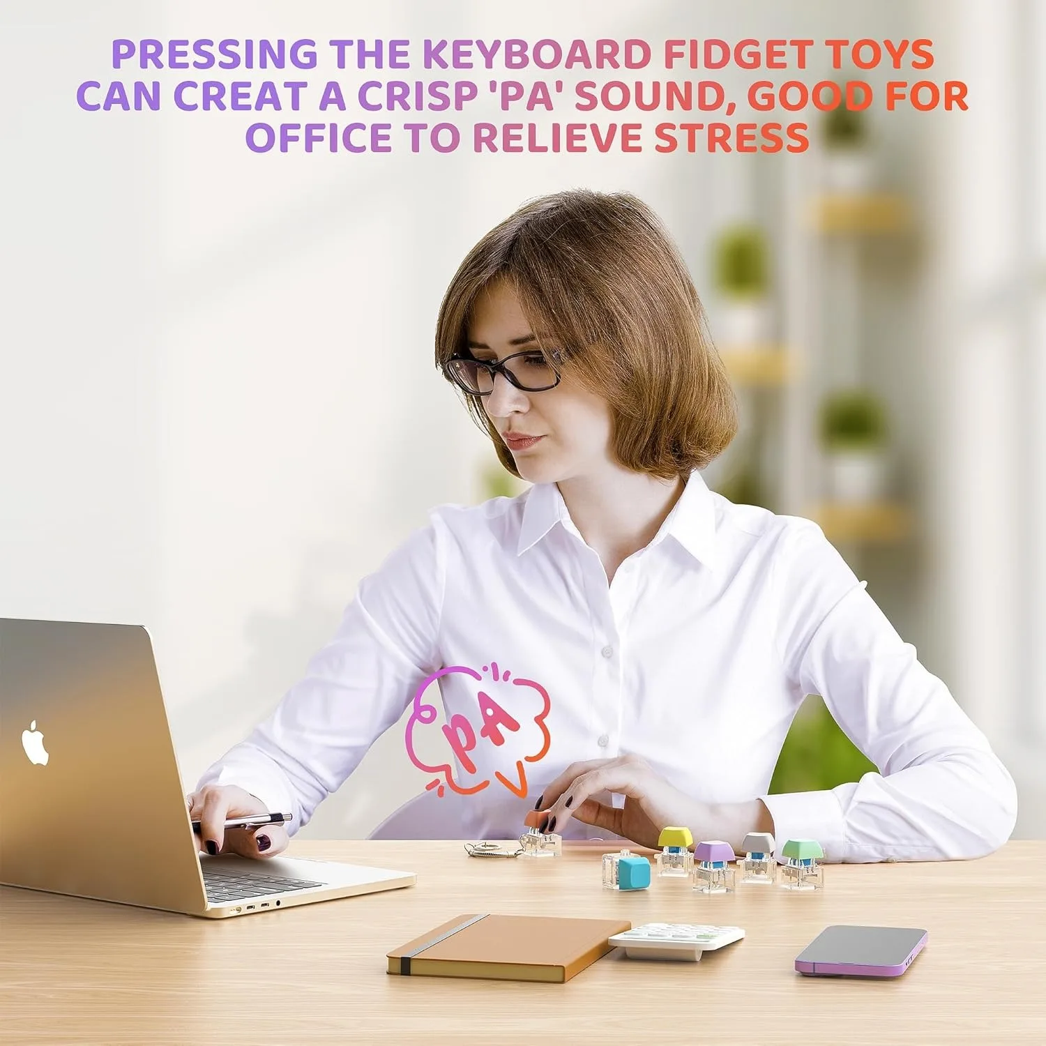 2/4/6 pièces clavier Fidget jouet pour enfants adultes Fidget jouet sensoriel pour l'anxiété soulagement du Stress silencieux clavier bouton porte-clés cadeau