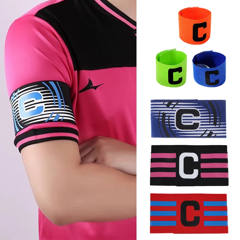 

2 Pcs Football Match Captain C Word Mark Armband Velcro Team Leader C Word Adult Adjustable For Soccer Sports Accessories Unisex