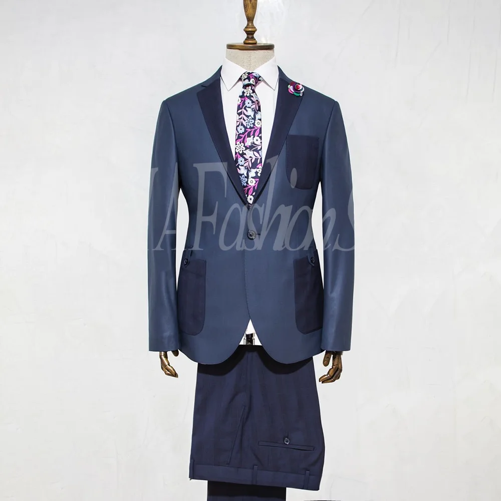

Fashion Men's Suit Single Breasted 2 Pieces Jacket Pants Business Casual High Quality Blazer Set Terno Masculino Completo