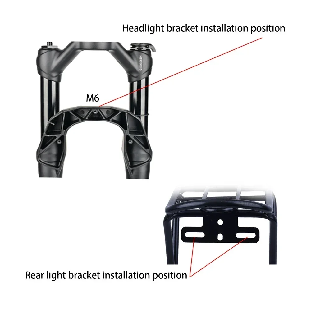 Electric Bicycle Headlight Front Rear Light Brackets Stainless Steel Mounting Bracket Tailling Support Mounts Ebike Accessories