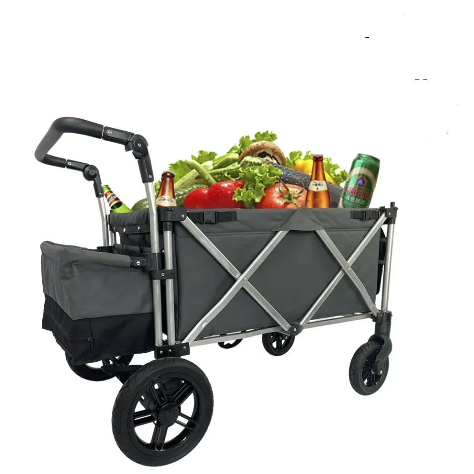 

Портативная складная тележка из нержавеющей стали, сверхмощная универсальная тележка для сада и покупок