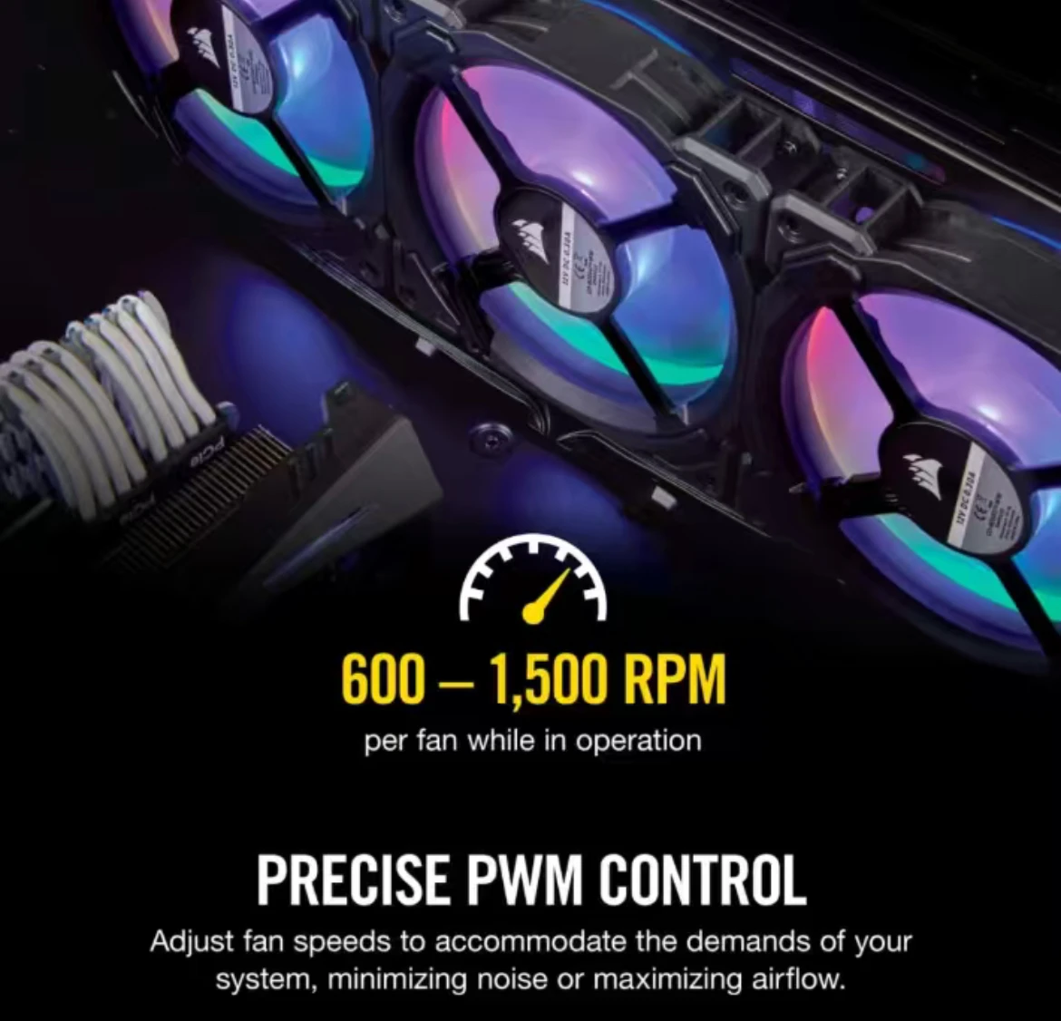 CORSAIR LL120 RGB 120 mm Dual Light Ring LED PWM-ventilator Single Pack Computerbehuizingsventilator met verstelbare RGB-verlichting voor pc-gebouw