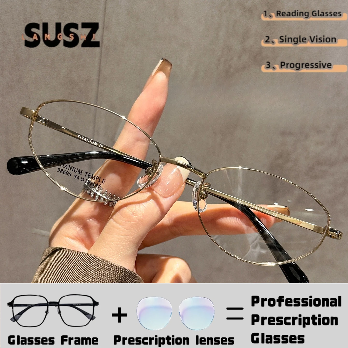 ls-susz-カレントス-オーバル合金製女性用リーディンググラス-近視・遠視用-ブルーライトカット-プログレッシブ調光レンズ