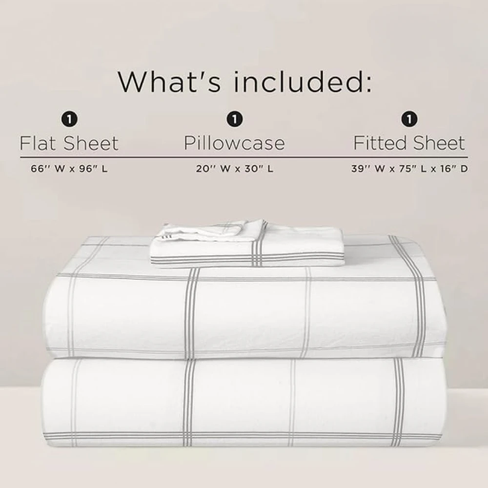 

100% Cotton Printed Flannel Bed Sheet Set 3-piece Brushed Türkiye Bedding Super Soft, All Season Bed Sheet and Pillow Set