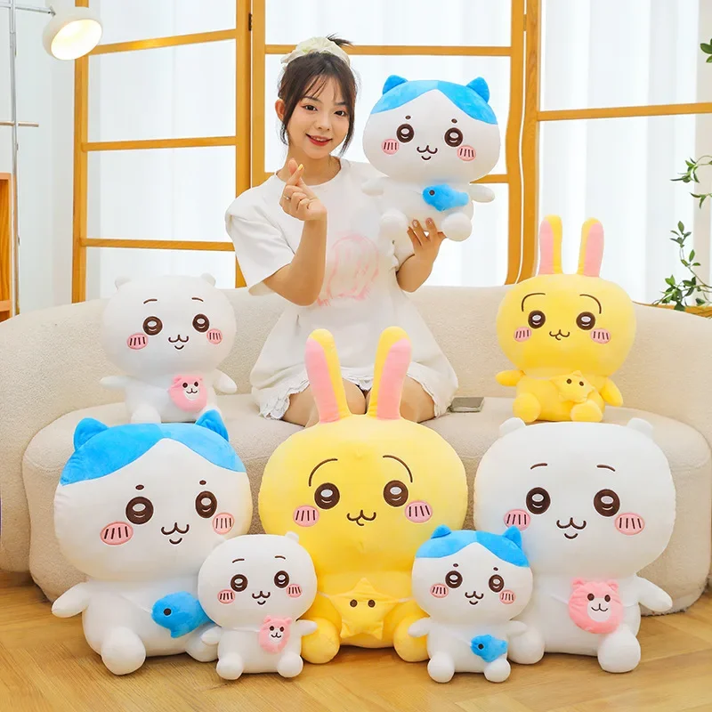 

40CM Miniso Chiikawa Plush Toy Hachiware Anime Cartoon Cute Kawaii Soft Pillow Gift for Children Big Size Plush Doll Present