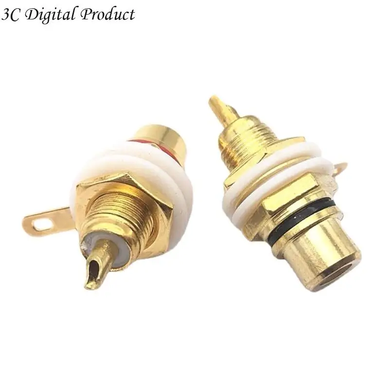 Золотая с золотой лотос RCA Socket Av-Audio Socket RCA Plug Discover Terminal- Аудио-усилитель сплай