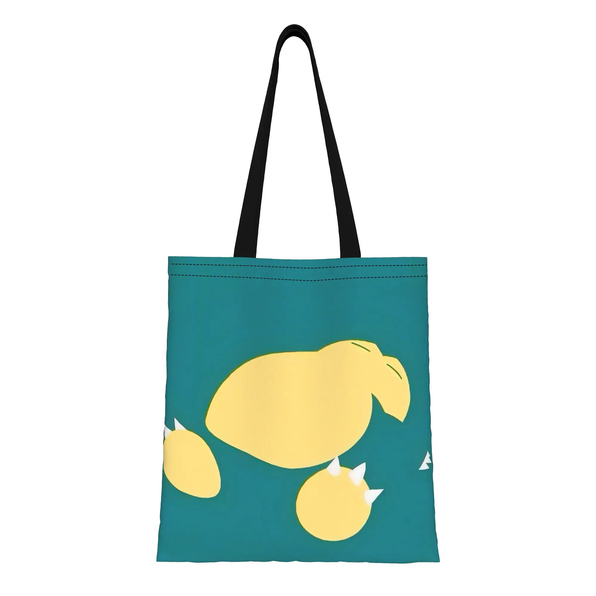 

Сумка-тоут из холщовой ткани Snorlax 2 Pokemon, идеально подходящая для покупок, женская сумка с верхней ручкой