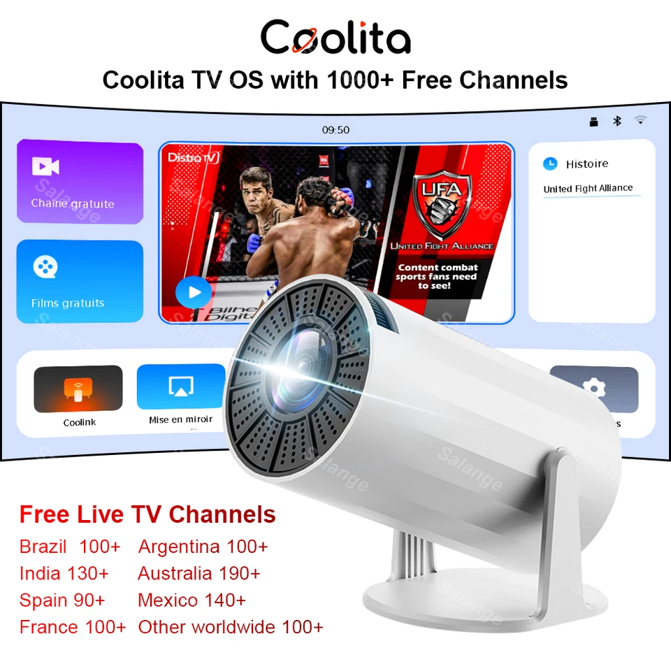 X8Mini Smart Projector with Lifetime Free TV Channels WiFi6 BT5