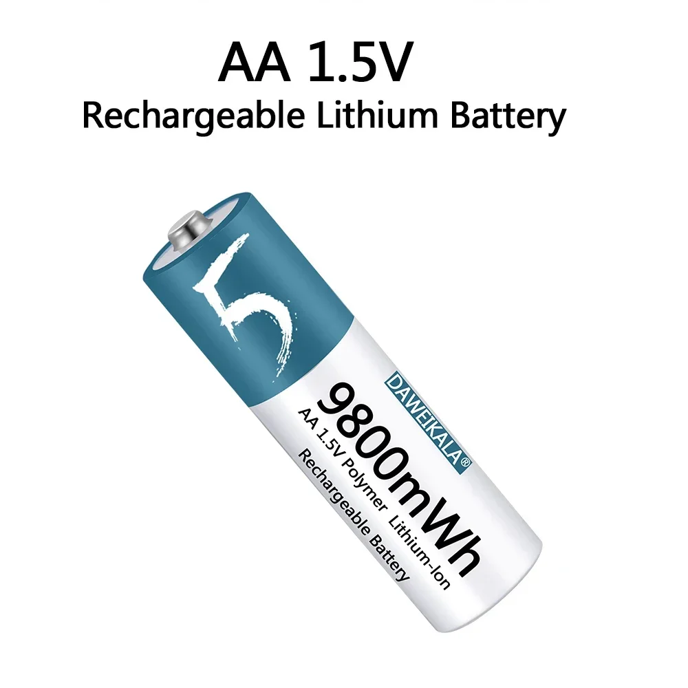 Bateria recarregável do Li-íon AA, bateria do Lítio-íon para o controlo a distância, rato, fã pequeno, brinquedo elétrico, 9800mWh, 1.5V