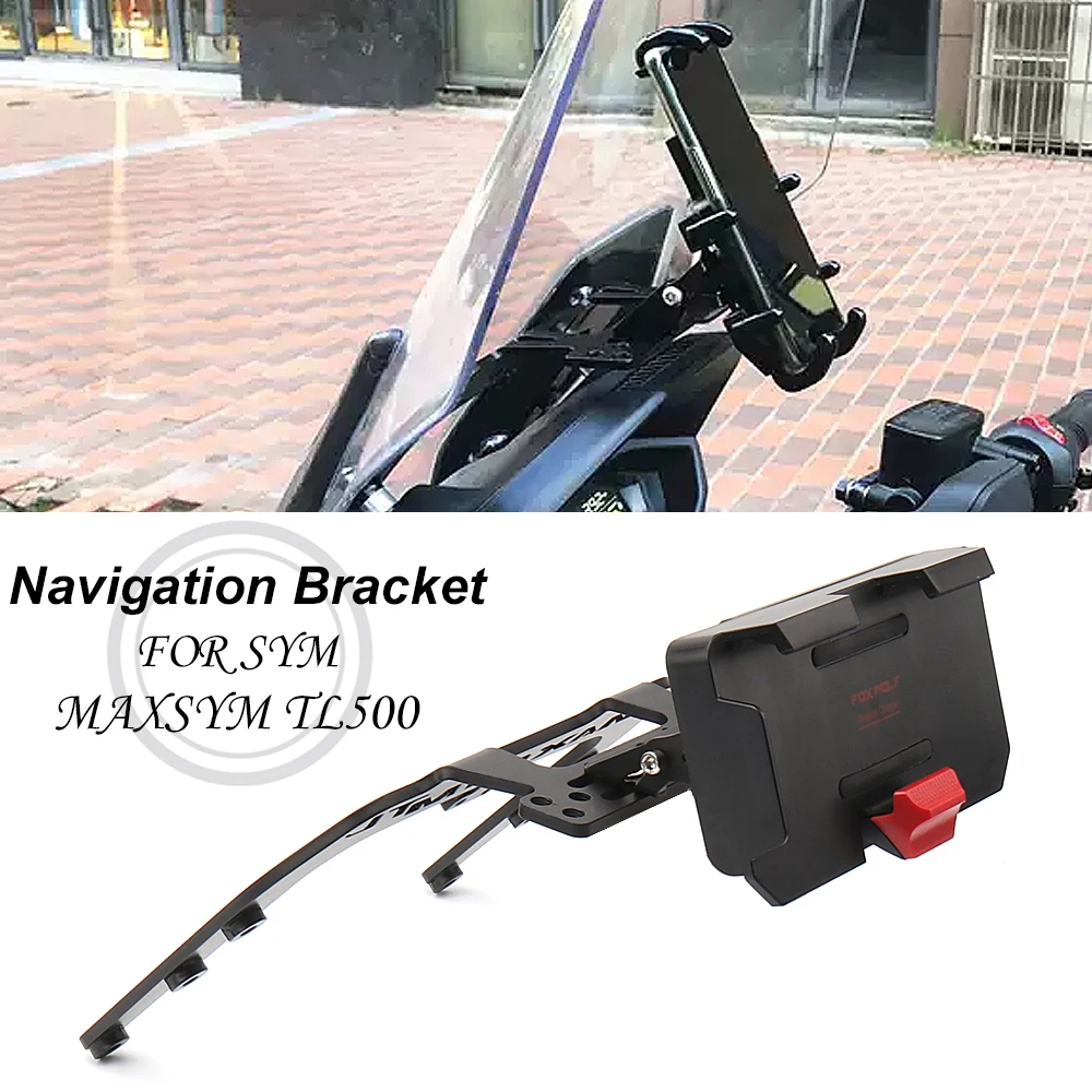 

For SYM MAXSYM TL 500 Maxsym TL500 New Motorcycle Front Mobile Phone GPS Mount Navigation Bracket USB Wireless Charging Stand