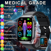 2024 New Smart Watch Men Medical Grade Watches Ecg Ip68 Waterproof Blood Glucose Oxygen Lipid Health Calls Smartwatch For Xiaomi