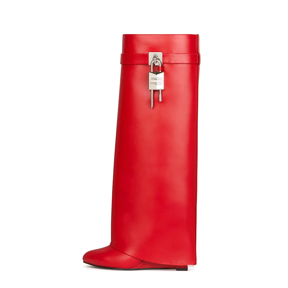 Brand Designer High Top Boots 2026 New Outdoor Office Comfortable Slip-on Women's Knee-high Boots Casual Gothic Motorcycle Boot image 2