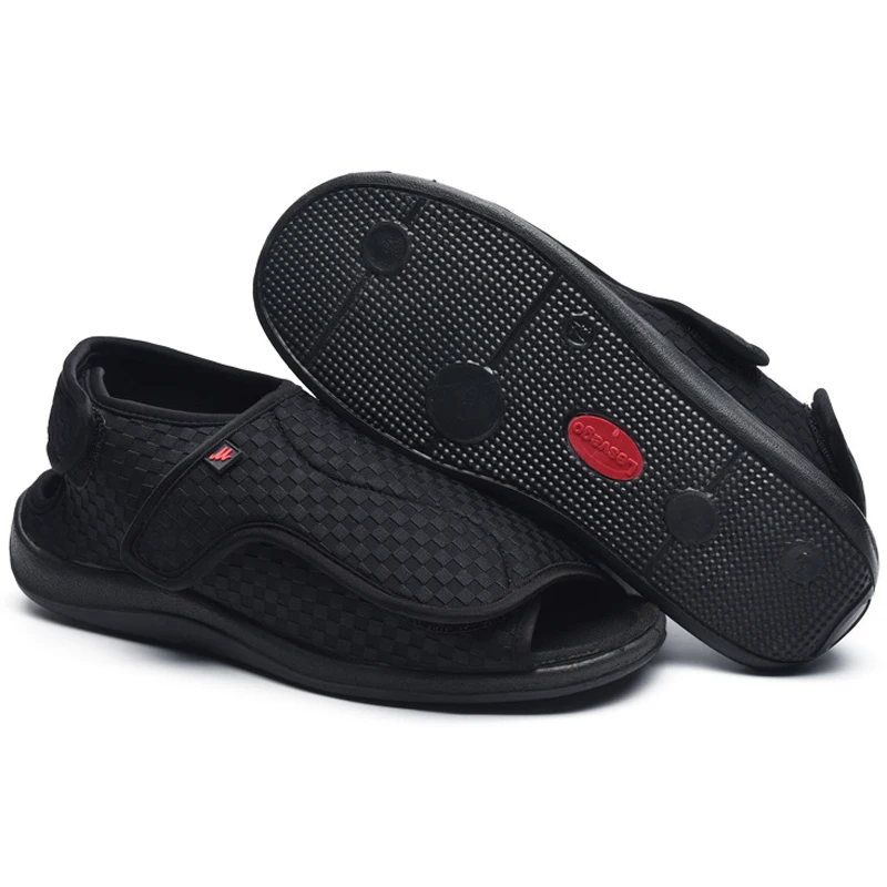 Open-toe Diabetic Widened Shoes Non-slip Soles Adjustabl Elderly Feet Swollen Fat Deformation Slippers Thumb Valgus Care Shoes