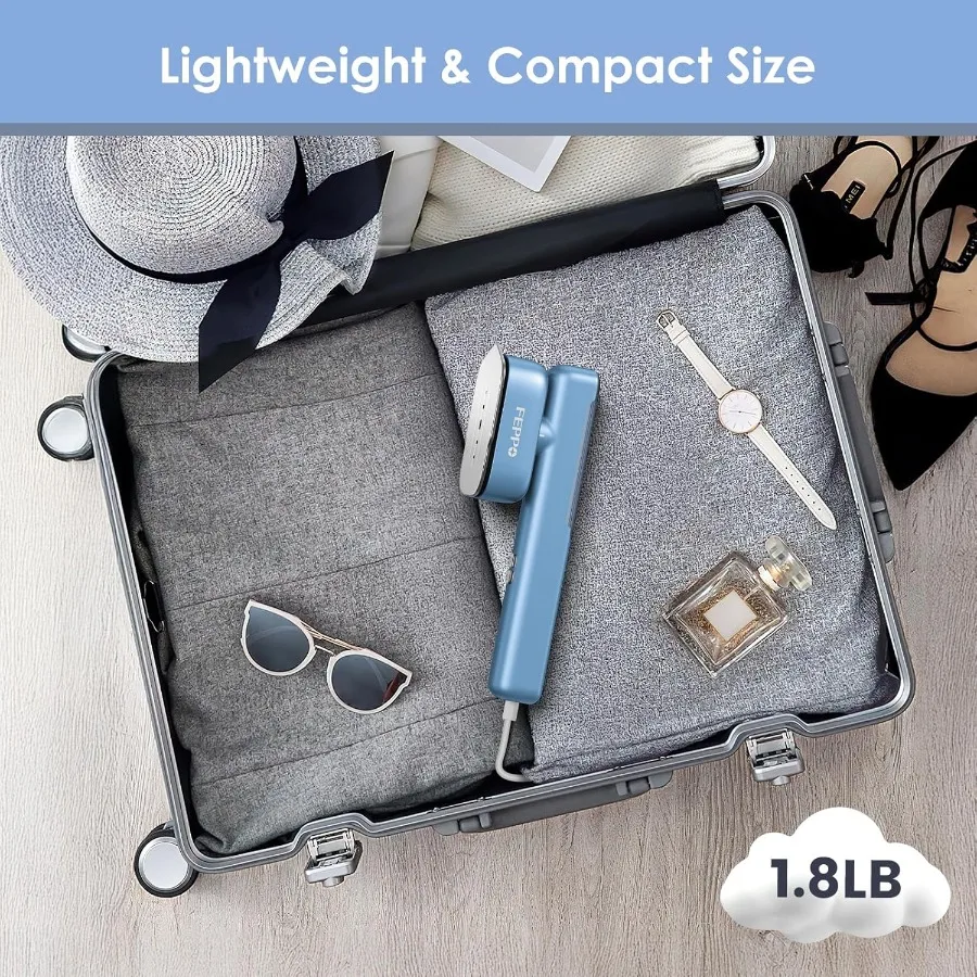 مُبخّر للسفر للملابس 110-240 فولت مُبخّر محمول مزدوج الجهد مكواة 2 في 1 تسخين سريع 1100 وات مُبخّر ملابس قوي مع #3