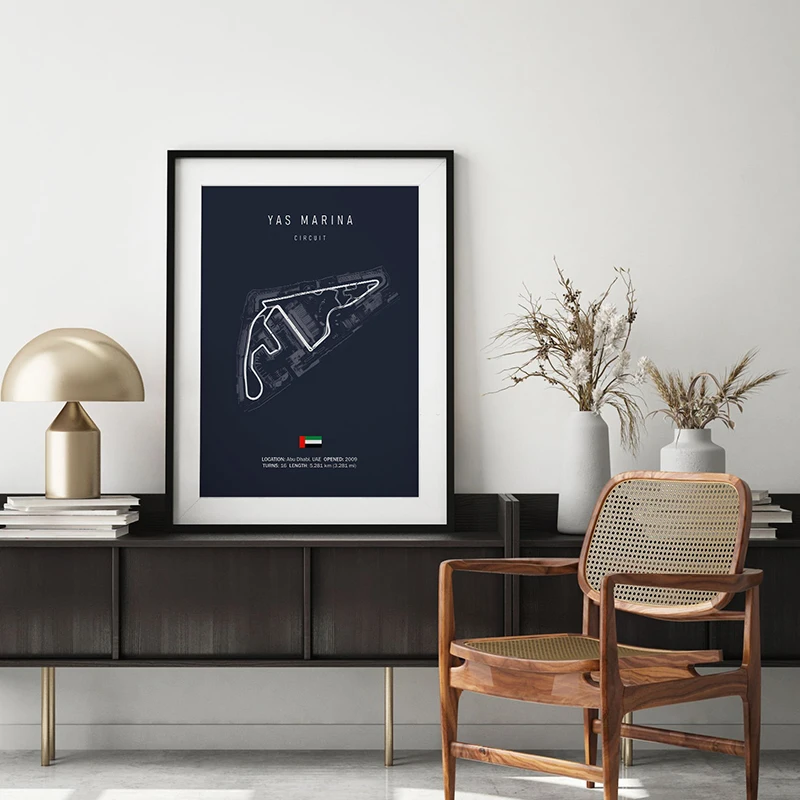 Race Track Wall Art Prints Canvas Posters Circuit Decorative Paintings for Home Decor Art and Crafts Sports Hobbies