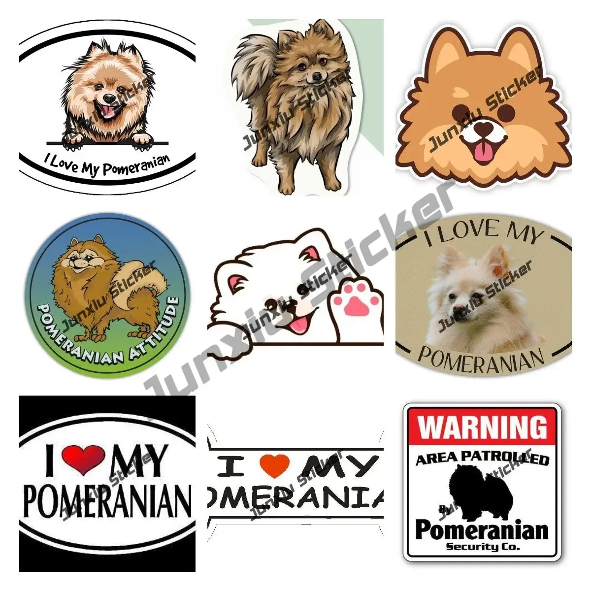 

Pomeranian Decal Creative Stickers Waterproof Vinyl Decal for Car Body Bumper Pickup Decoration Animal Pattern OEM Accessories