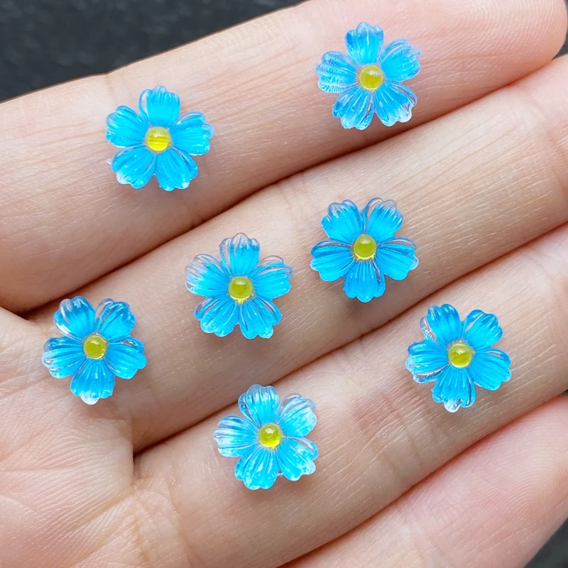 50Pcs New Cute Mixed Mini Floret Flat Back Resin Cabochons Scrapbooking DIY Jewelry Craft Decoration Accessorie