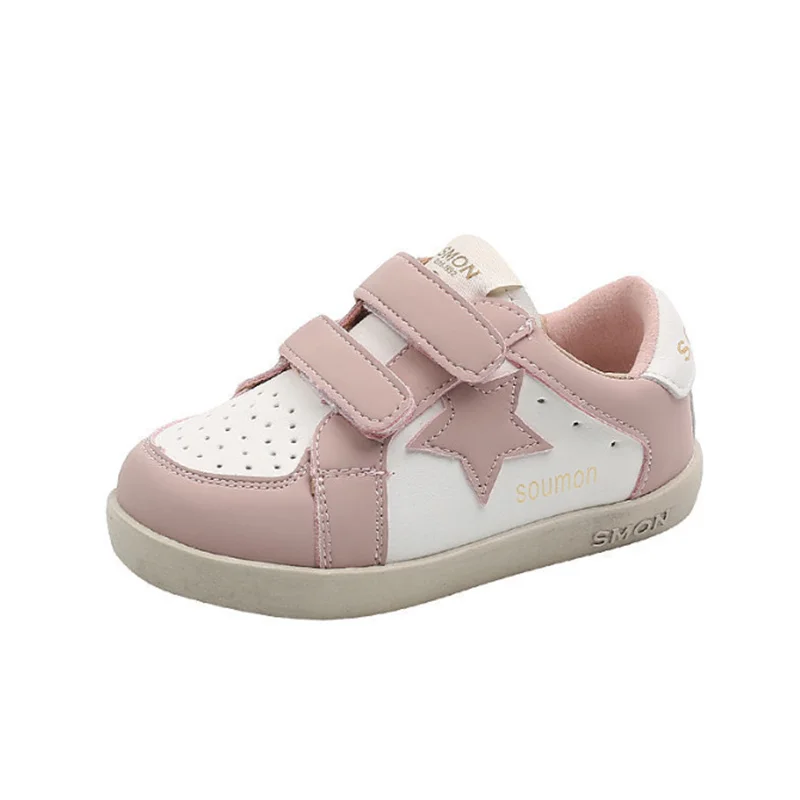 2024 New Autumn Children Shoes For Girls Leather Star Breathable Kids Casual Shoes Non-slip Fashion Toddler Girls Sneakers