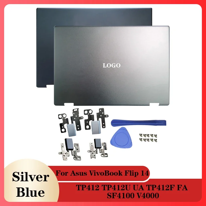 

NEW Laptop Case LCD Back Cover/Hinges For Asus VivoBook Flip 14 TP412 TP412U UA TP412F SF4100 V4000 Touch Notebook Computer Case