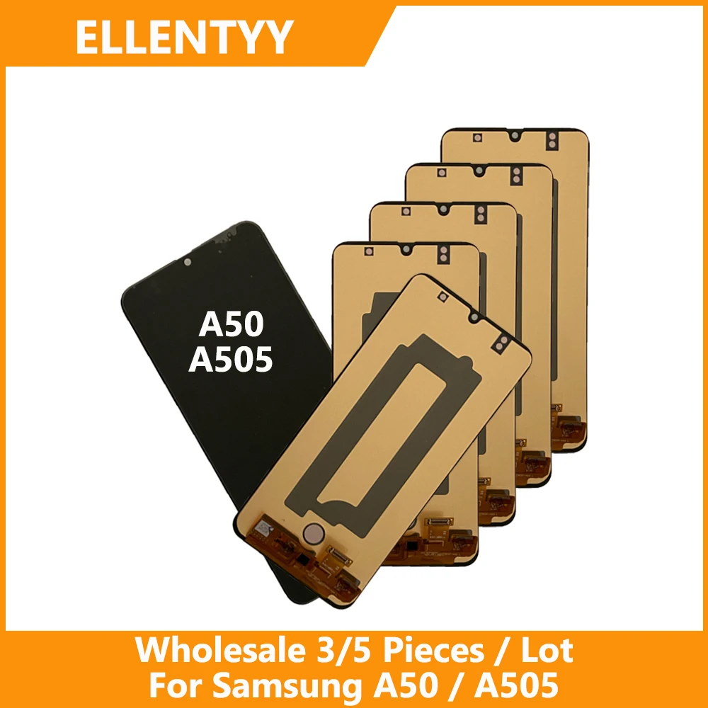 

Оптовая продажа, 3/5 шт./лот, высокое качество для Samsung A50/A505/A505F, ЖК-дисплей с сенсорным дигитайзером