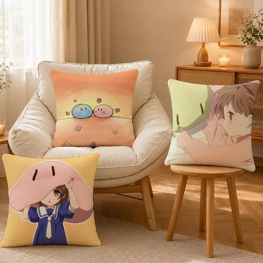 Anime Clannad Romance Drama Cushion Cover Personalized Short Plush Soft Bedroom Sofa Home Decor Gift