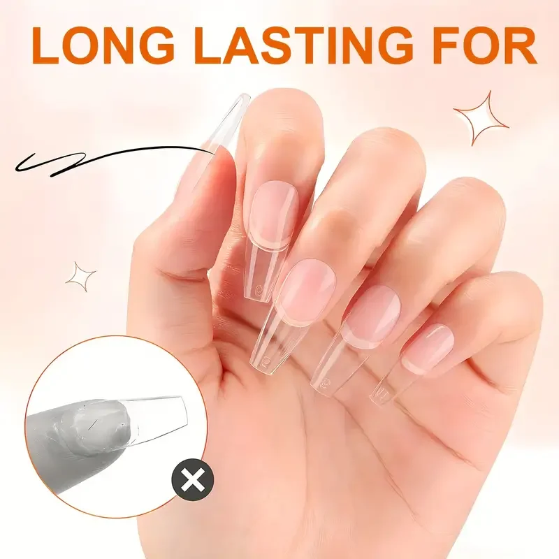 2in1เจลทาเล็บที่แข็งแรงมากสำหรับเล็บปลอมและเล็บแบบกดสำหรับต่อเล็บติดทนนานเจลทาเล็บ
