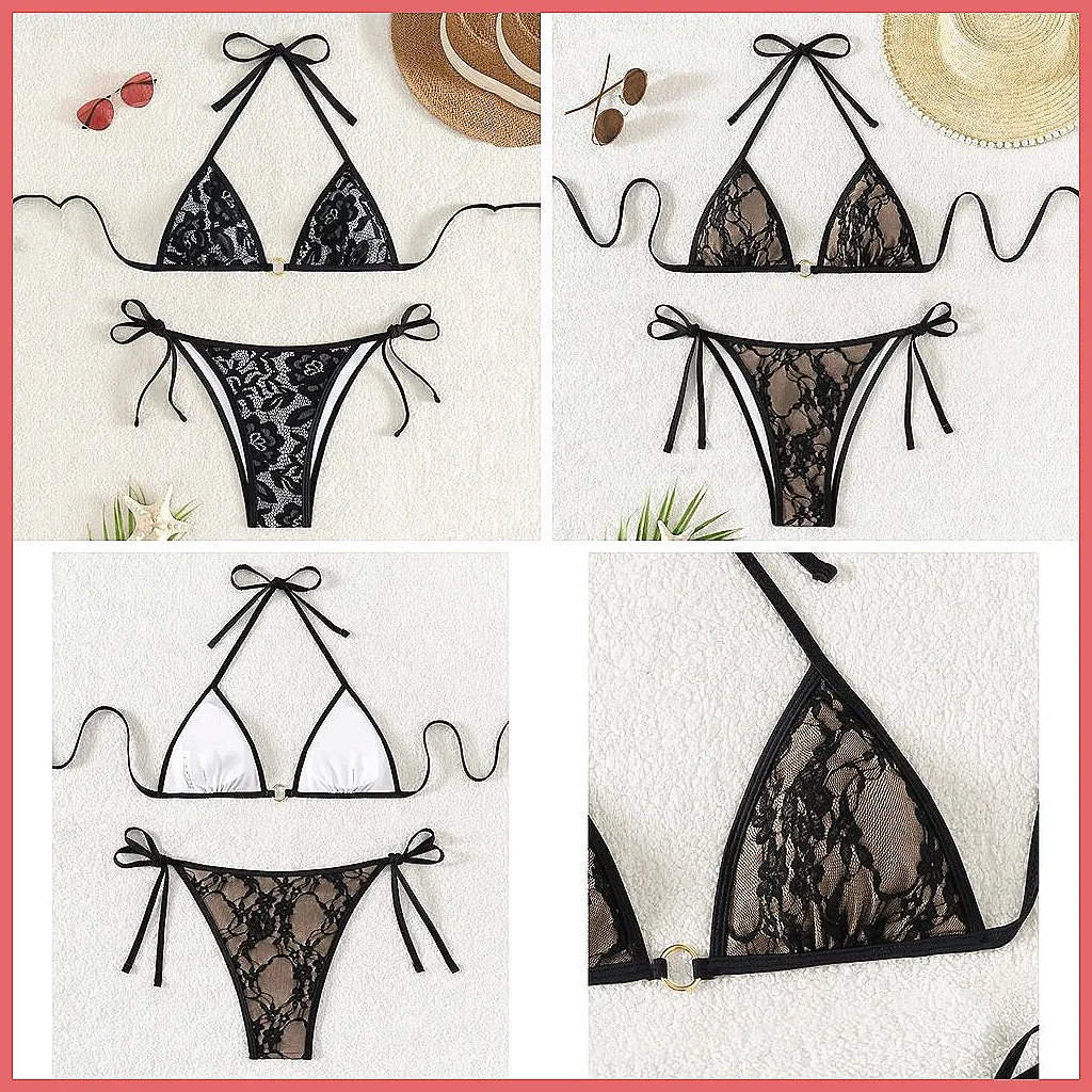 

Sexy Brazilian Bikini Set 2026 Women's Lace Bathing Suits Push Up Swimsuit Beachwear
