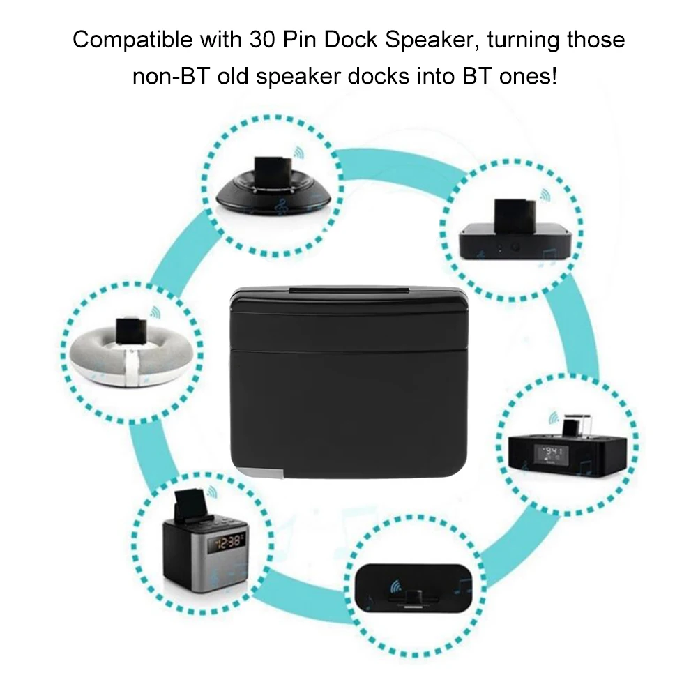30 Pin Audio Receiver Bluetooth BT Receiver Adapter Mini Wireless Audio Adapter For iPhone 30 Pin Dock Station BT Speaker