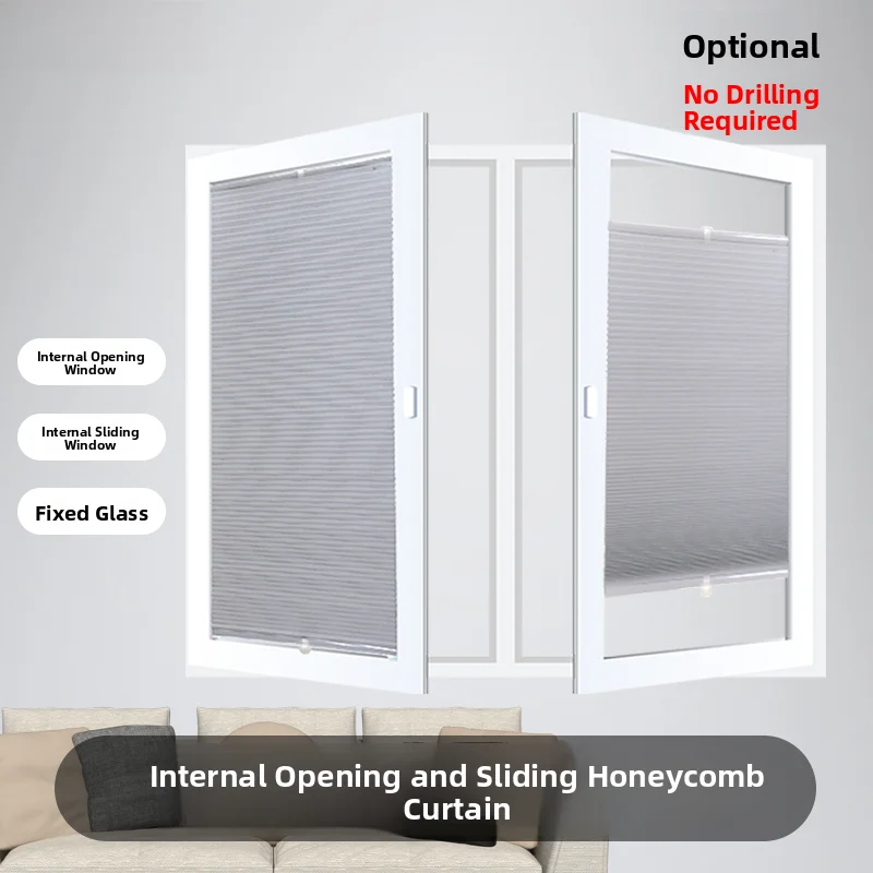 Persianas de panal de abeja para apertura interior, aislamiento térmico para dormitorio, bloqueo de luz, persianas enrollables personalizables.