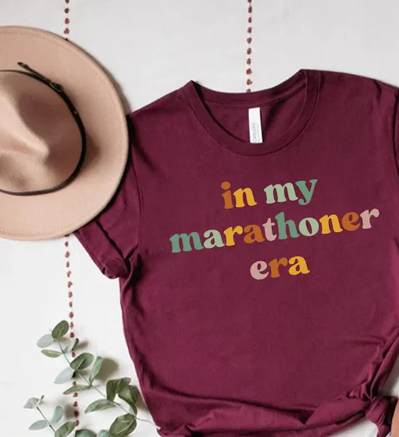 In My Marathoner Era Shirt Marathon Athlete Mom 100% Cotton Short Sleeve Top Tees Streetwear Harajuku goth y2k Drop shipping