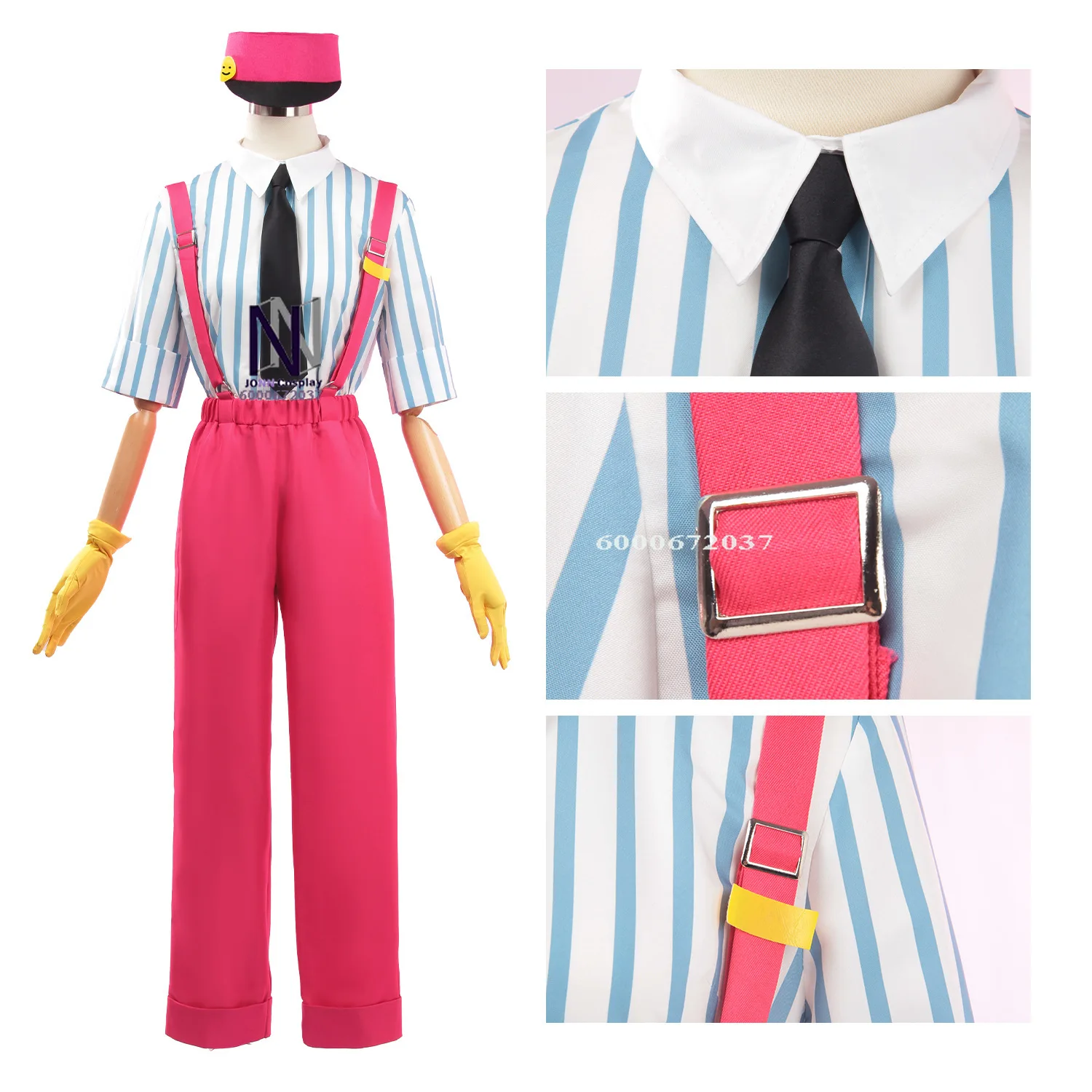 Anime Miku Mesmerizer Cosplay - Teto Red Jumpsuit Rompers, Role Play Uniform for Women Halloween Party Dressing
