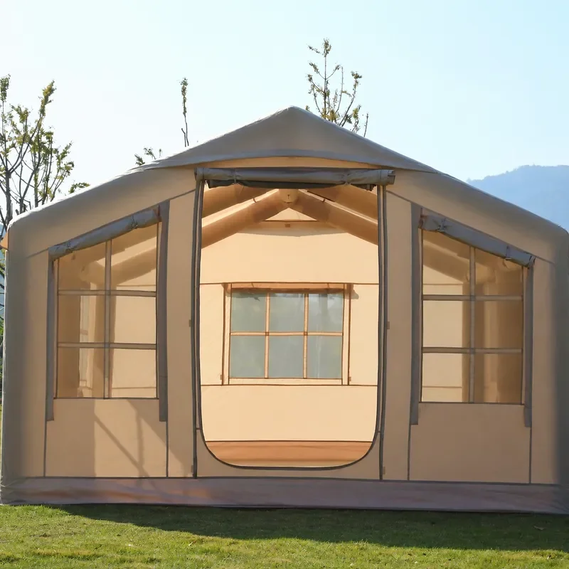 12 Square Meters Large Area Inflatable Tent Outdoor Camping Multi Person Air Column Pillow Tent Thickened Oxford Cloth