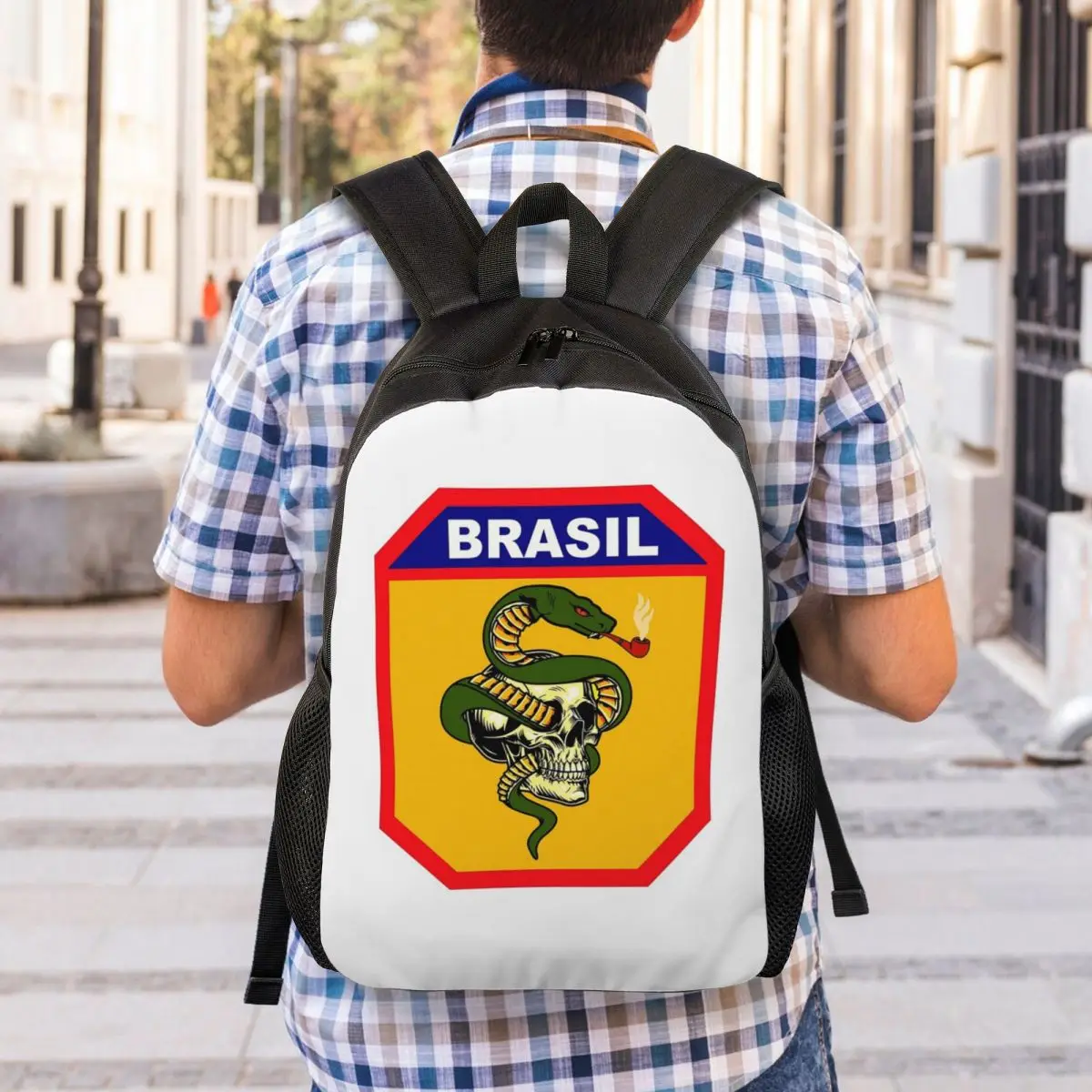 The Smoking Snake Brazilian Expeditionary Force Pacht Backpack Student Boys Girls BookBag School Bag Laptop Shoulder Bags