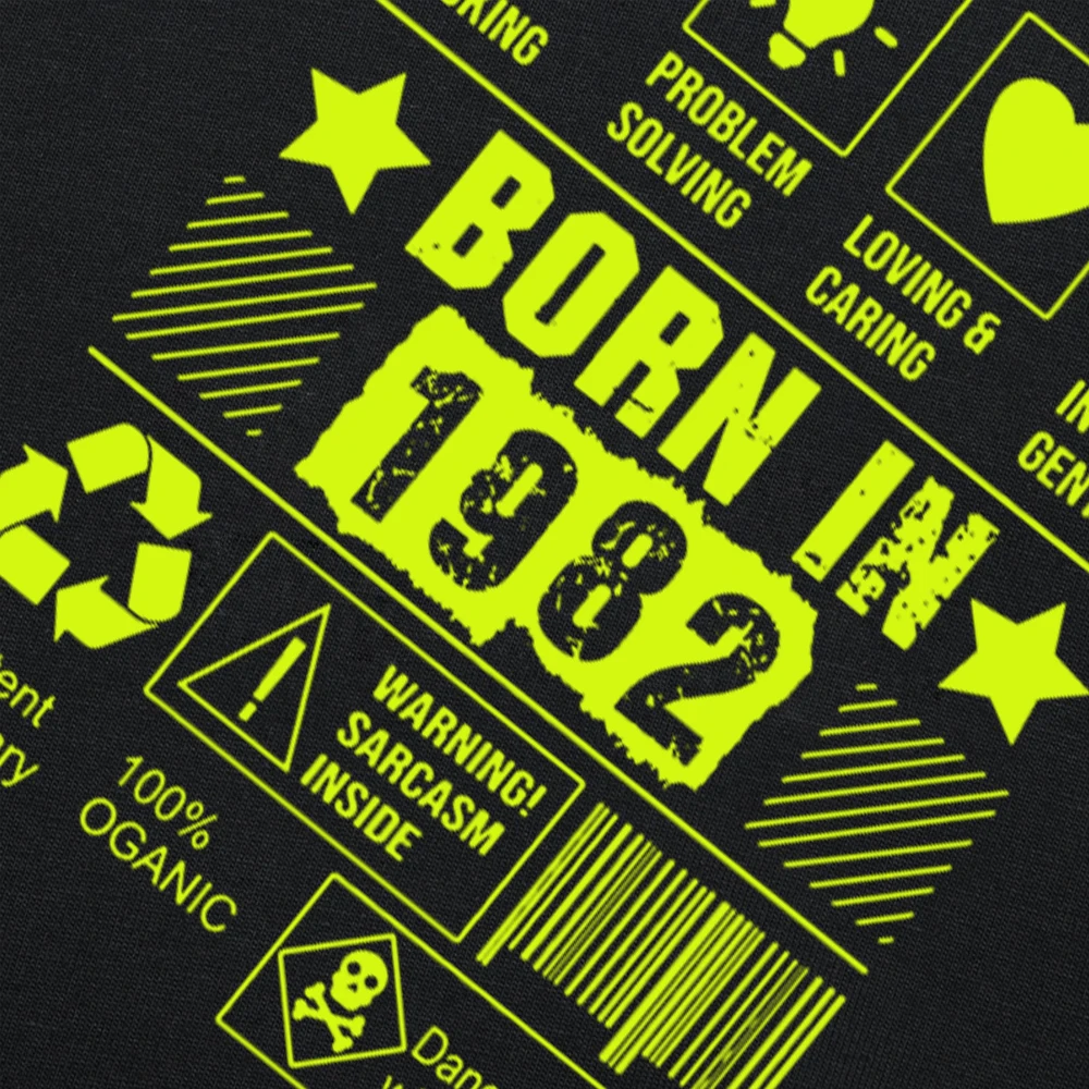 Lustige Grafik-T-Shirts mit Aufschrift „Born In 1982“, Multi-Tasking, Problemlösung, für Männer und Frauen, Humor, Streetwear, kurzärmelig, lockere Kleidung – Detail 3